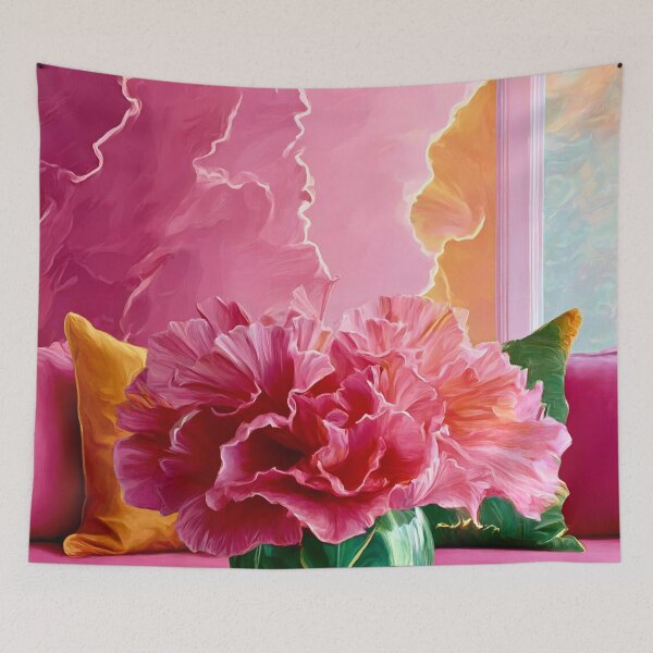 Artikelvorschau, Pink Flowers After Georgia OKeefe entworfen und verkauft von Vicky Brago-Mitchell®.