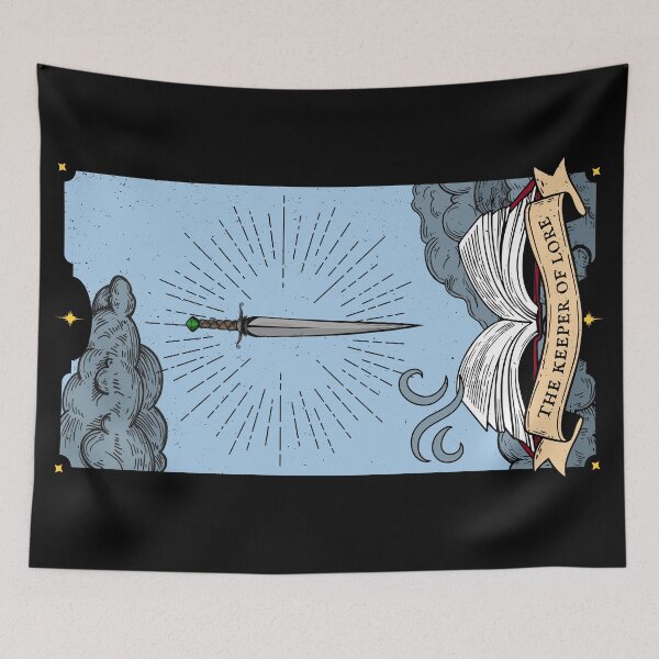 Item preview, The Keeper of Lore – Fantasy Book Lover Tarot Card Illustration designed and sold by Bookish Behaviour.