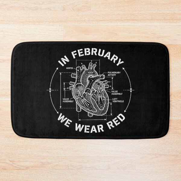 Item preview, In February We Wear Red Heart Health Awareness Anatomical Heart Graphic Art designed and sold by DienesAngele.