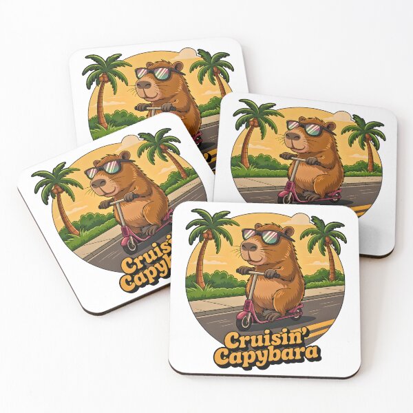 Item preview, capybara cruising skateboarding skooter scooter sunglasses designed and sold by KreativKulture.