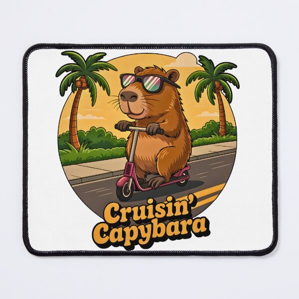 Item preview, capybara cruising skateboarding skooter scooter sunglasses designed and sold by KreativKulture.