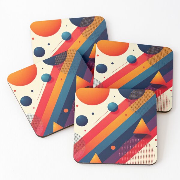 Item preview, Abstract Geometric Retro Shapes Bold Bauhaus Composition designed and sold by Abe Studio.
