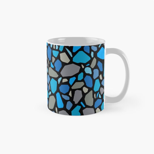 Item preview, Blue, Aqua, And Gray Terrazzo Pattern On Black designed and sold by DEC02.
