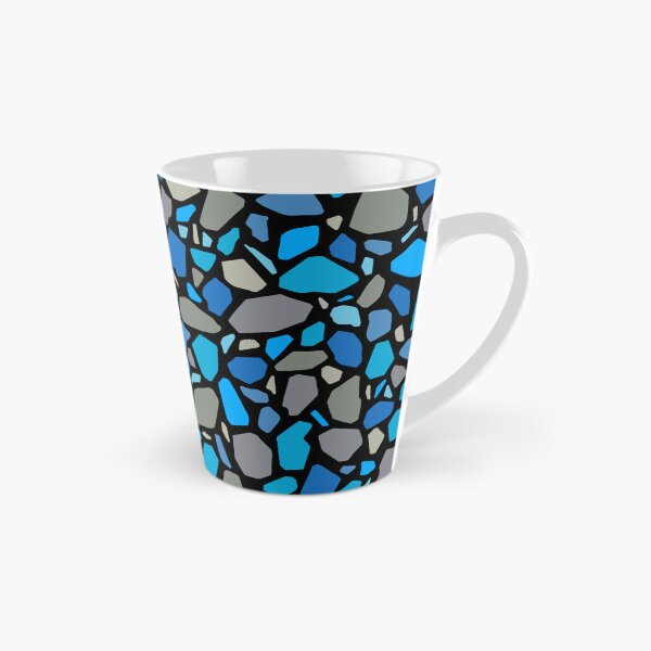 Item preview, Blue, Aqua, And Gray Terrazzo Pattern On Black designed and sold by DEC02.