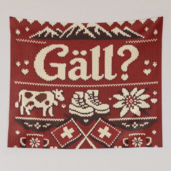 Item preview, Right? Swiss knitting pattern with cow and mountains designed and sold by Mauswohn.