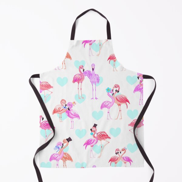 Item preview, Flamingo In Love-white Peach Hearts Flamingo Pink designed and sold by Fabricatemyart.