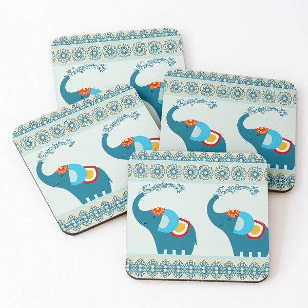 Item preview, Blue Elephant Decorative Border Pattern designed and sold by Dintheo.