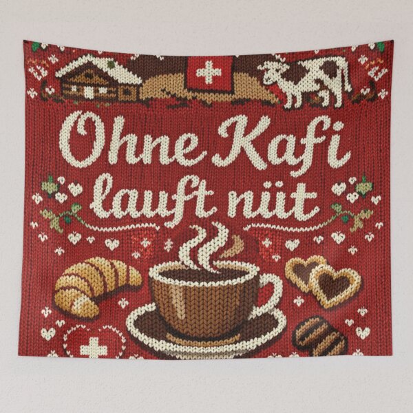 Item preview, Swiss coffee saying: Nothing works without coffee designed and sold by Mauswohn.