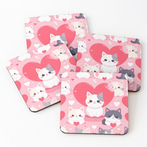 Item preview, Valentine Pastel Cats Love Pattern designed and sold by MIXER'07.