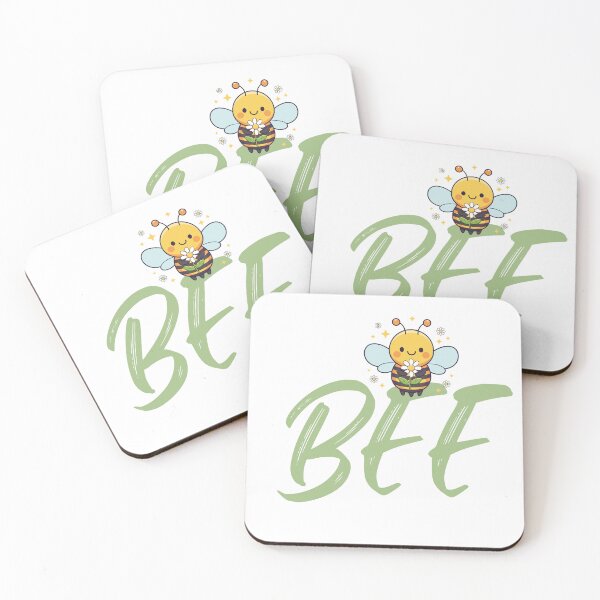 Item preview, Bee Word Art - Cute Bee with Daisy and "BEE" Script designed and sold by Love3Happy.