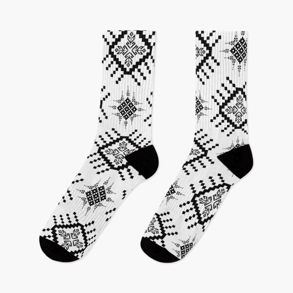 Item preview, Seamless Tribal Pixel Geometric Pattern with Ethnic Cross Motif in Black and White designed and sold by kasune-shop.