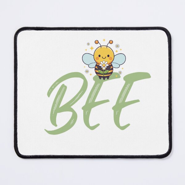 Item preview, Bee Word Art - Cute Bee with Daisy and "BEE" Script designed and sold by Love3Happy.