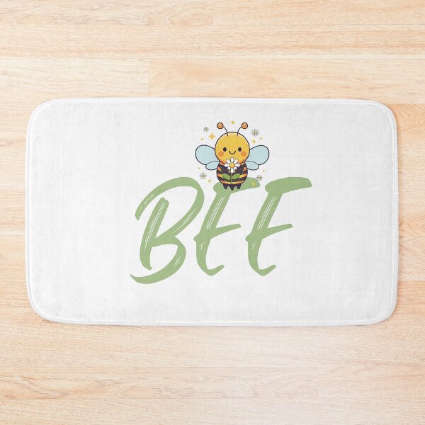 Item preview, Bee Word Art - Cute Bee with Daisy and "BEE" Script designed and sold by Love3Happy.
