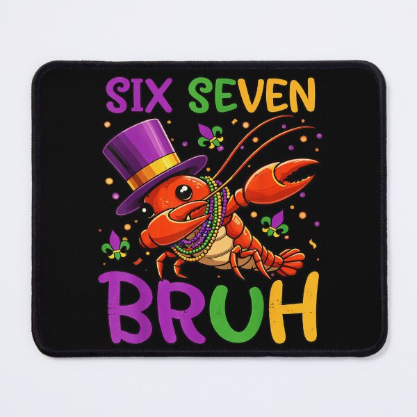Item preview, Six Seven Bruh Funny Mardi Gras Crawfish Dabbing Wearing Purple Top Hat designed and sold by NgumohaLanke.