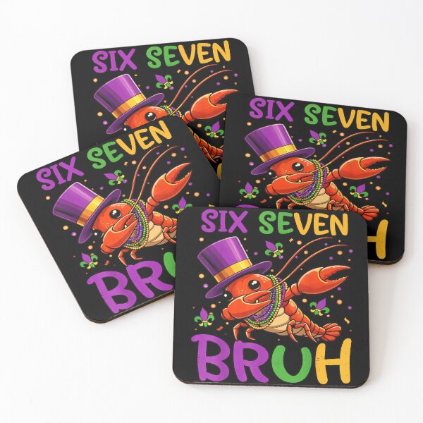 Item preview, Six Seven Bruh Funny Mardi Gras Crawfish Dabbing Wearing Purple Top Hat designed and sold by NgumohaLanke.