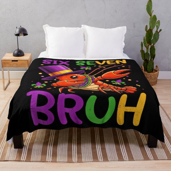 Item preview, Six Seven Bruh Funny Mardi Gras Crawfish Dabbing Wearing Purple Top Hat designed and sold by NgumohaLanke.