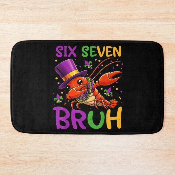Item preview, Six Seven Bruh Funny Mardi Gras Crawfish Dabbing Wearing Purple Top Hat designed and sold by NgumohaLanke.