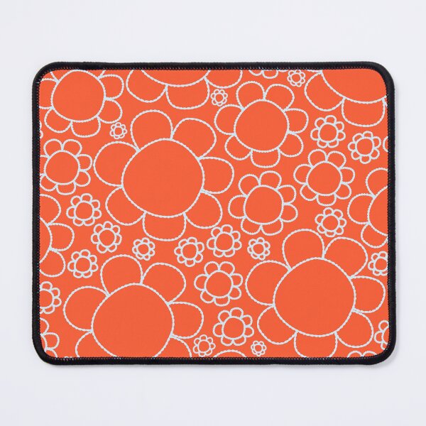 Item preview, Cheerful Doodle Flowers Pattern in Orange and Ice Blue designed and sold by kierkegaard.