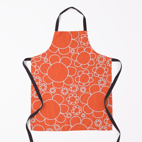 Item preview, Cheerful Doodle Flowers Pattern in Orange and Ice Blue designed and sold by kierkegaard.