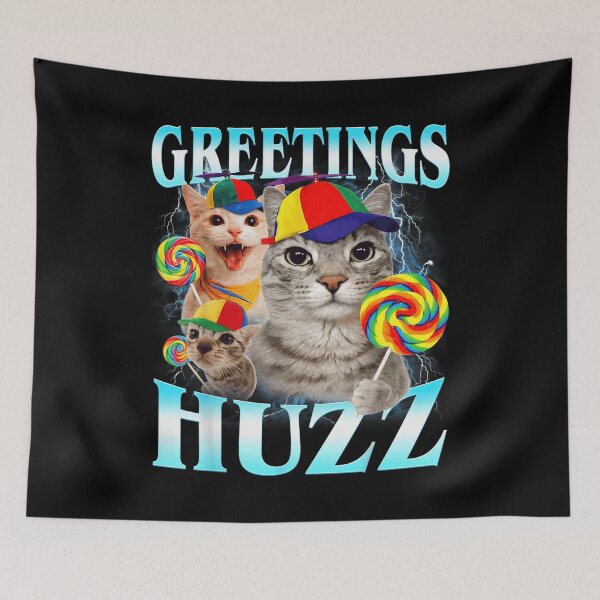 Item preview, Greetings Huzz Funny Cats Wearing Propeller Hats And Lollipops Lightning Storm Art designed and sold by NgumohaLanke.