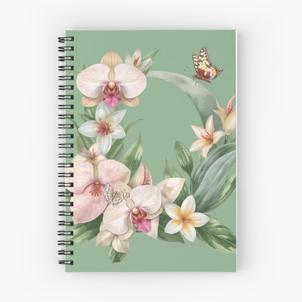 Item preview, Elegant Botanical Letter D Monogram – Floral Orchid & Butterfly Illustration | Nature-Inspired Aesthetic Decor designed and sold by AmenAlways.