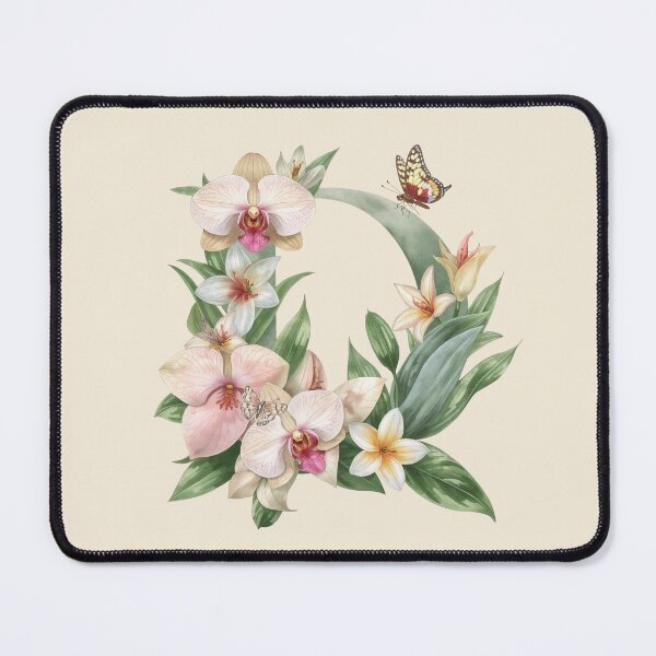 Item preview, Elegant Botanical Letter D Monogram – Floral Orchid & Butterfly Illustration | Nature-Inspired Aesthetic Decor designed and sold by AmenAlways.