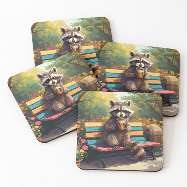 Item preview, Raccoon-Drinking-Iced-Coffee designed and sold by NewestVibes26.