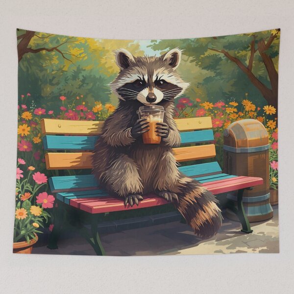 Item preview, Raccoon-Drinking-Iced-Coffee designed and sold by NewestVibes26.