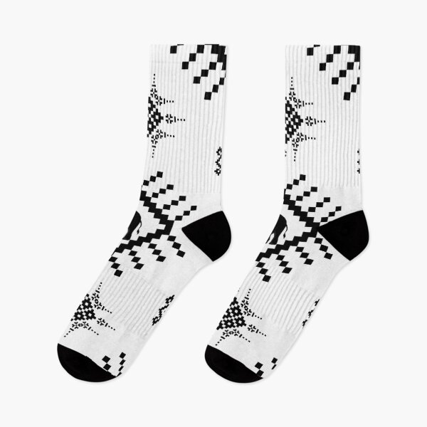 Item preview, Seamless Tribal Pixel Geometric Pattern with Ethnic Cross Motif in Black and White designed and sold by kasune-shop.