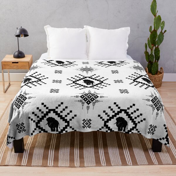 Item preview, Seamless Tribal Pixel Geometric Pattern with Ethnic Cross Motif in Black and White designed and sold by kasune-shop.