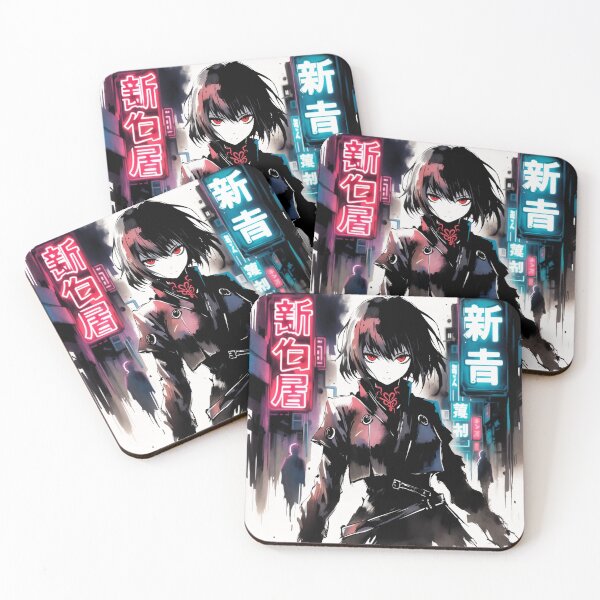 Item preview, Crimson Gaze - Cyberpunk Neon Assassin designed and sold by RadaQueen.