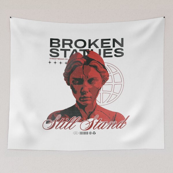 Item preview, Broken Greek Statue Streetwear Graphic with Bold Typography designed and sold by Nobody Shadow Art.