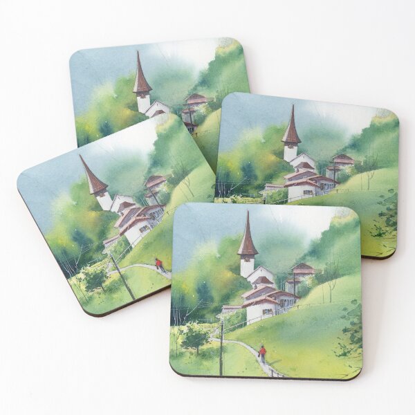 Item preview, Charming Alpine Village Scene designed and sold by Anjuna Sainath.