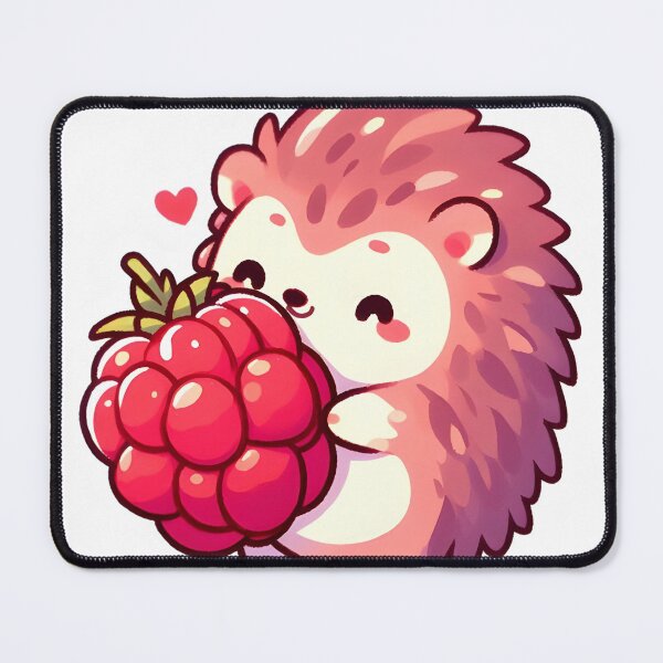 Item preview, Cute Hedgehog with Raspberry designed and sold by PixelAIStudio.