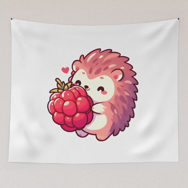 Item preview, Cute Hedgehog with Raspberry designed and sold by PixelAIStudio.