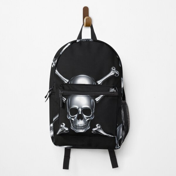 Item preview, Silver Skull & Crossbones Pattern designed and sold by Kaleidoscope Print.