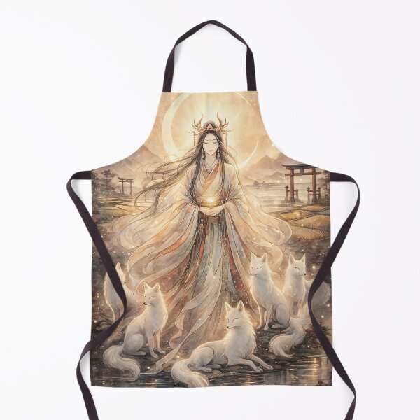 Item preview, Goddess of the Moon and White Foxes designed and sold by mythographiaart.