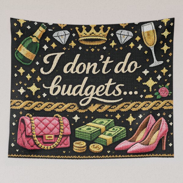 Item preview, I don't do budgets. Luxury statement knitting patterns. designed and sold by Mauswohn.