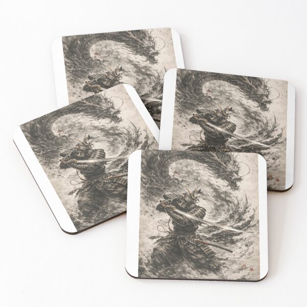 Item preview, Temple Guardian – Sacred Samurai Ink Art designed and sold by ナツ道.