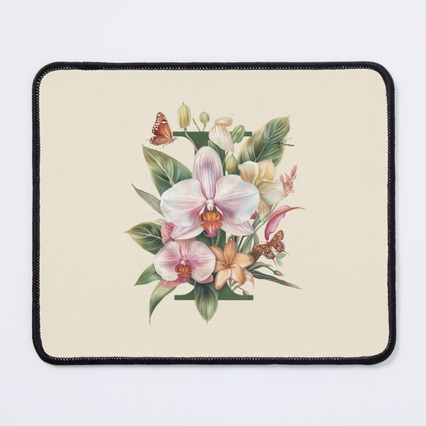 Item preview, Elegant Botanical Letter I Monogram – Floral Orchid & Butterfly Illustration | Nature-Inspired Aesthetic Decor designed and sold by AmenAlways.
