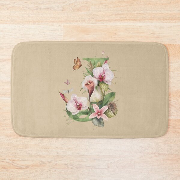 Item preview, Elegant Botanical Letter J Monogram – Floral Orchid & Butterfly Illustration | Nature-Inspired Aesthetic Decor designed and sold by AmenAlways.