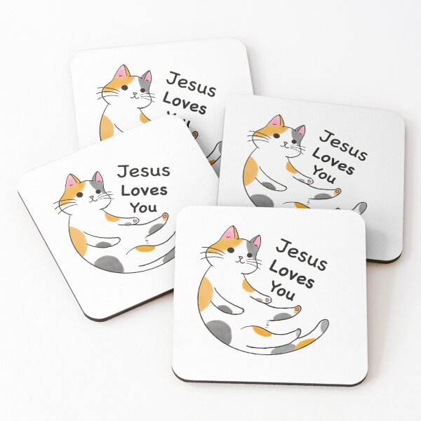 Item preview, Jesus Loves You Cat designed and sold by aoi.bird33.