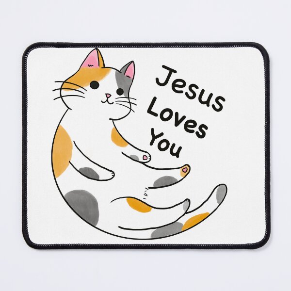 Item preview, Jesus Loves You Cat designed and sold by aoi.bird33.