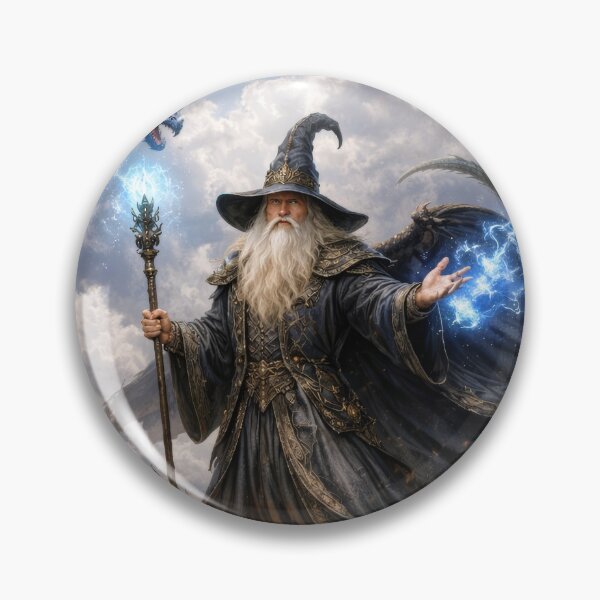 Item preview, Dragon Master Wizard – Elemental Dragons Fantasy Mage Art designed and sold by DrakariArt.