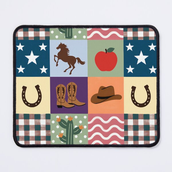 Item preview, Cowboy Patchwork Seamless Pattern Western Boots Horse Rodeo Country Western designed and sold by FRH Design ⭐⭐⭐⭐⭐.