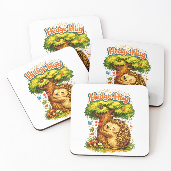 Item preview, Hedge-Hug Cute Hedgehog Pun – Wholesome Woodland Tree Hugger Art designed and sold by StrayaDesign.
