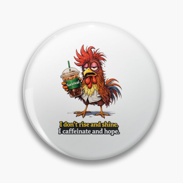 Item preview, I Caffeinate and Hope | Grumpy Rooster Coffee Humor designed and sold by TheNyneShop.