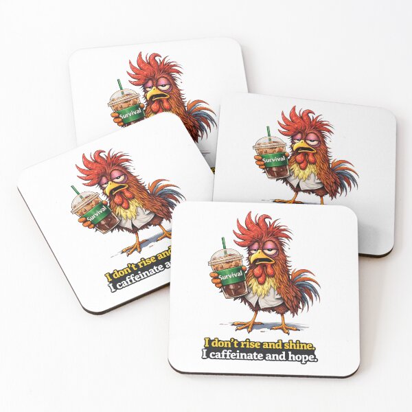 Item preview, I Caffeinate and Hope | Grumpy Rooster Coffee Humor designed and sold by TheNyneShop.