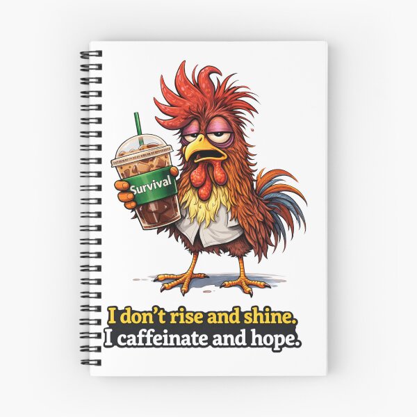 Item preview, I Caffeinate and Hope | Grumpy Rooster Coffee Humor designed and sold by TheNyneShop.