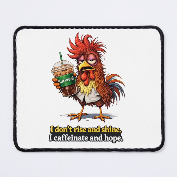Item preview, I Caffeinate and Hope | Grumpy Rooster Coffee Humor designed and sold by TheNyneShop.